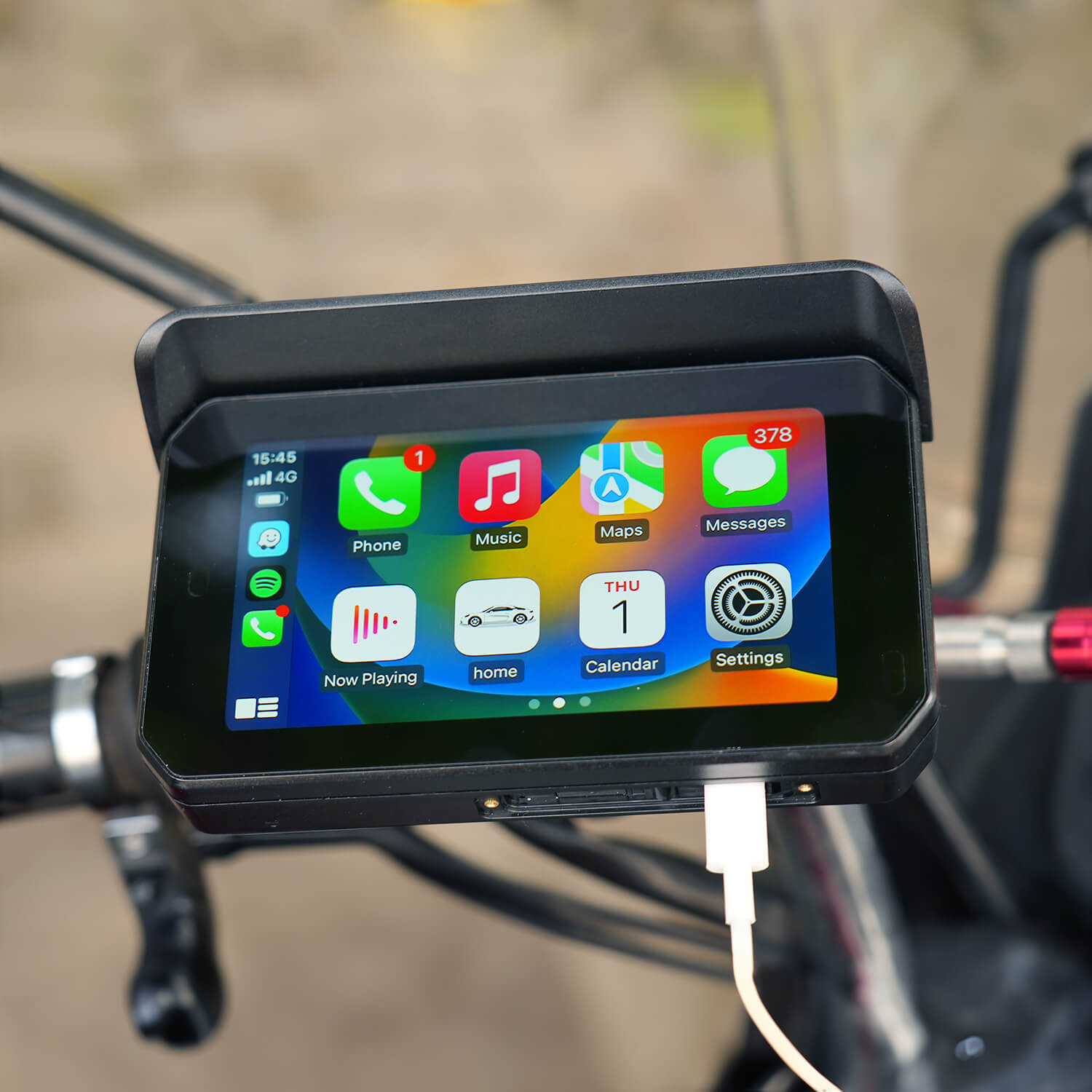 CarPlay Lite C5 SE पोर्टेबल मोटरसाइकिल GPS वायरलेस कारप्ले/एंड्रॉइड ऑटो स्क्रीन
