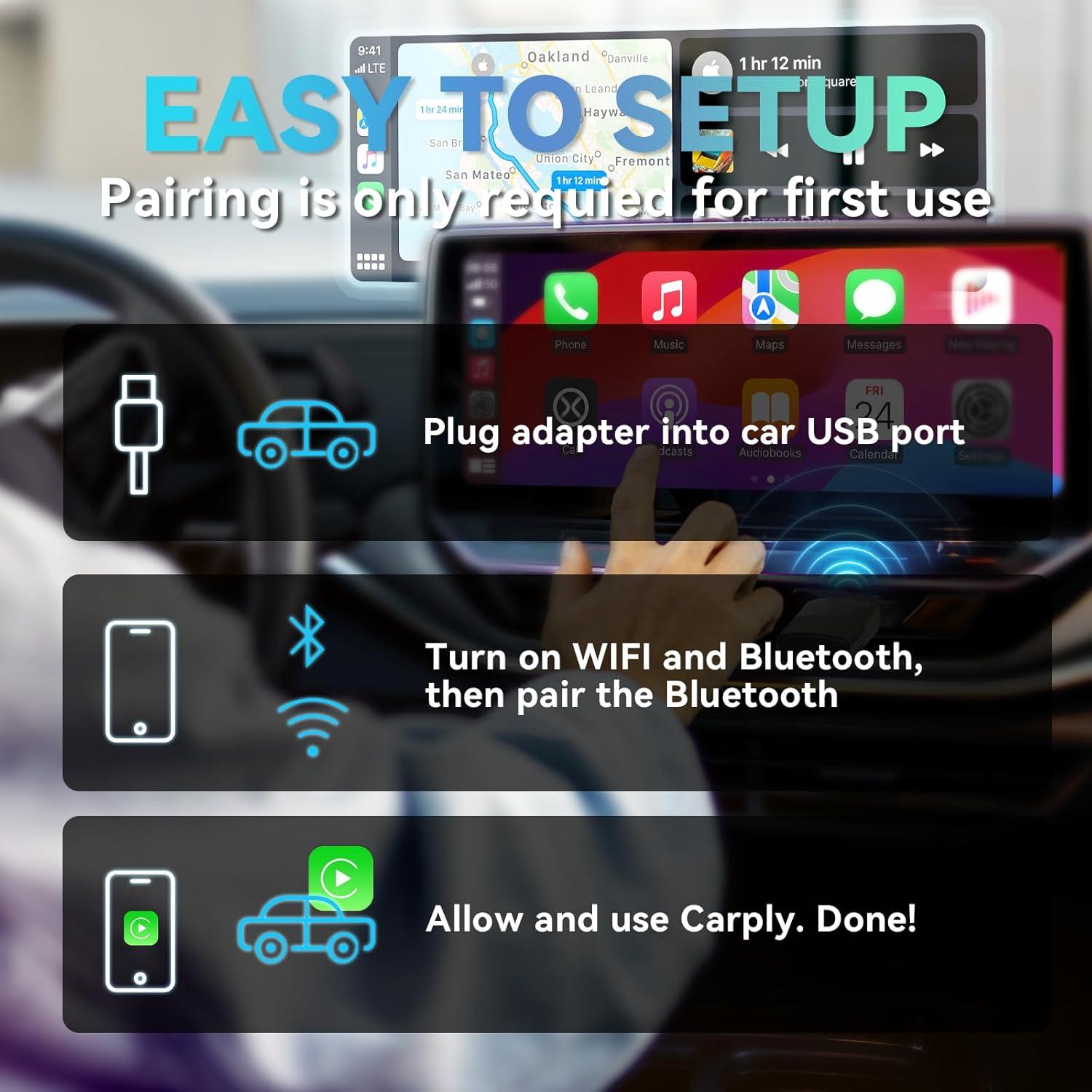 OTTOCAST Mini Wireless CarPlay/Android Auto Adapter