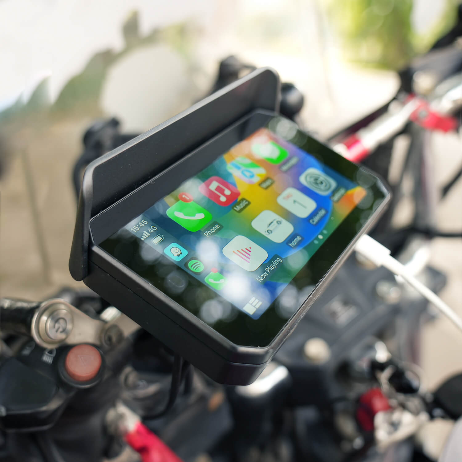 CarPlay Lite C5 SE पोर्टेबल मोटरसाइकिल GPS वायरलेस कारप्ले/एंड्रॉइड ऑटो स्क्रीन