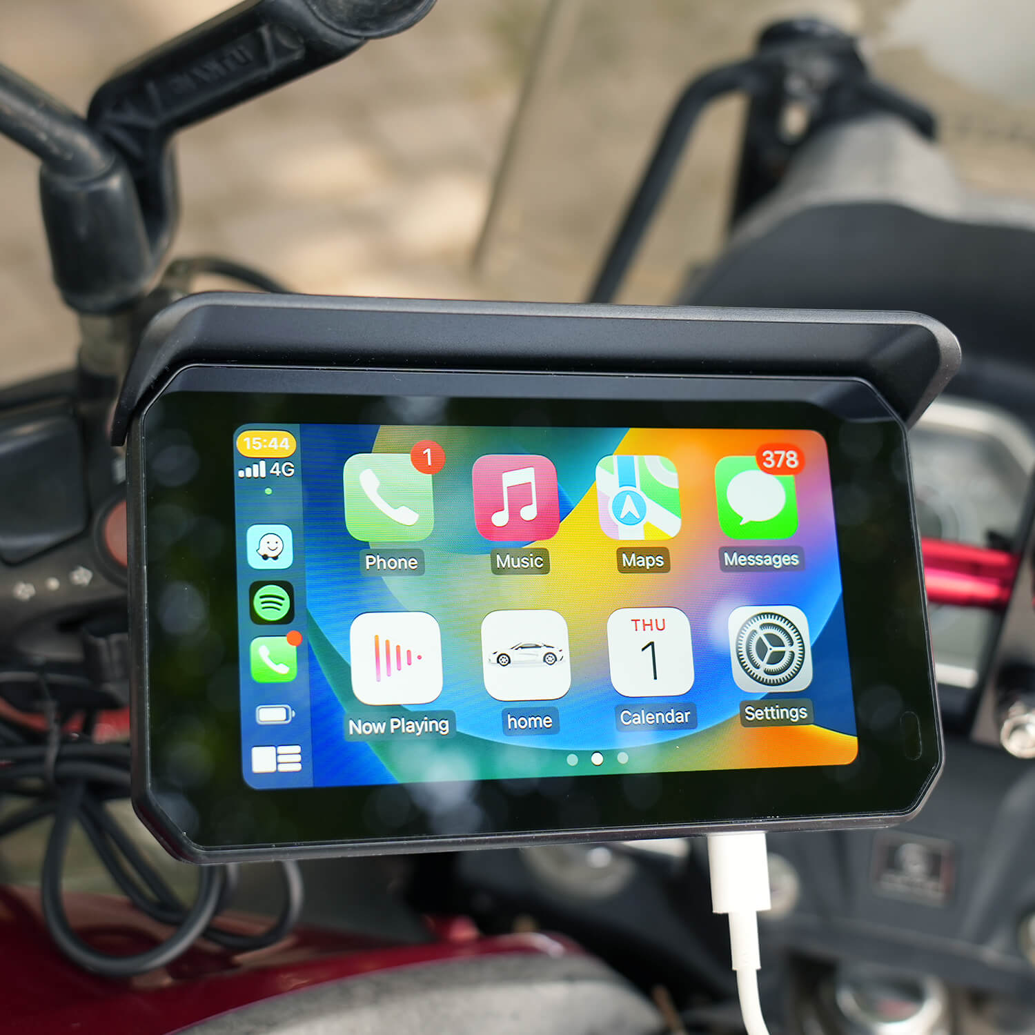 CarPlay Lite C5 SE पोर्टेबल मोटरसाइकिल GPS वायरलेस कारप्ले/एंड्रॉइड ऑटो स्क्रीन
