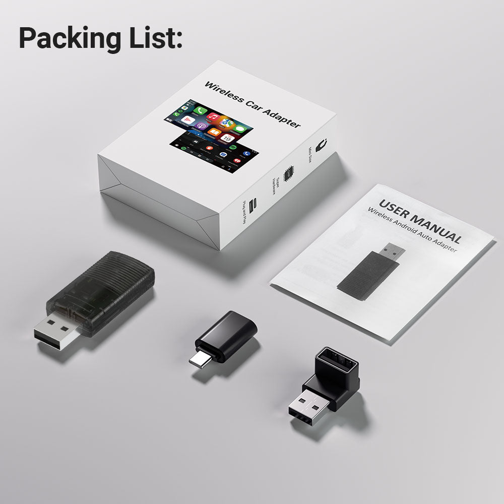 2-i-1 Mini trådløs CarPlay/Android Auto adapter