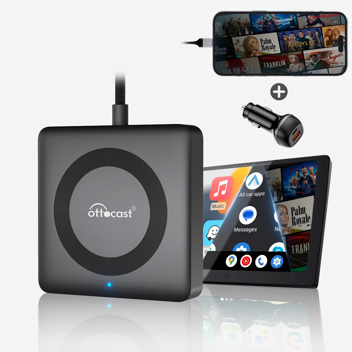 कार टीवी मेट प्रो- HDMI™ मल्टीमीडिया और वायरलेस कारप्ले एडाप्टर