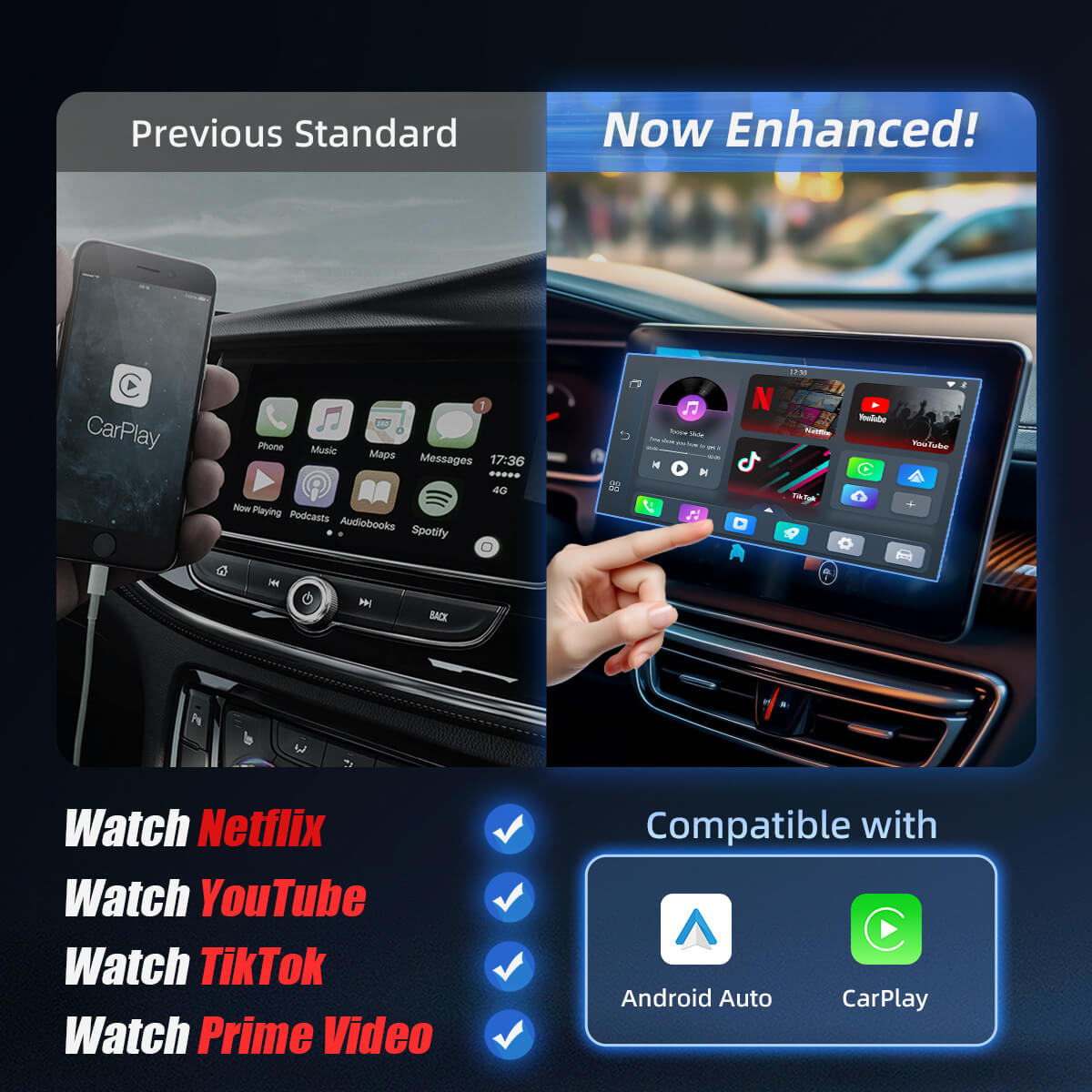 (SCORTE LIMITATE) Play2Video Pro Adattatore tutto-in-uno Wireless CarPlay/Android Auto