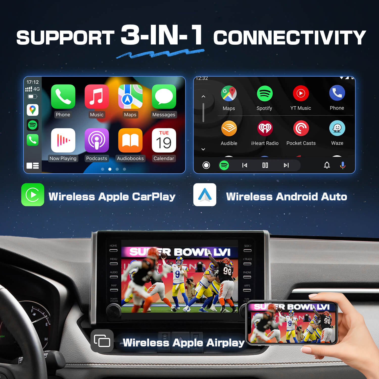 U2-X Pro Wireless Android Auto/CarPlay 2 in 1 Adapter - Ottocast 