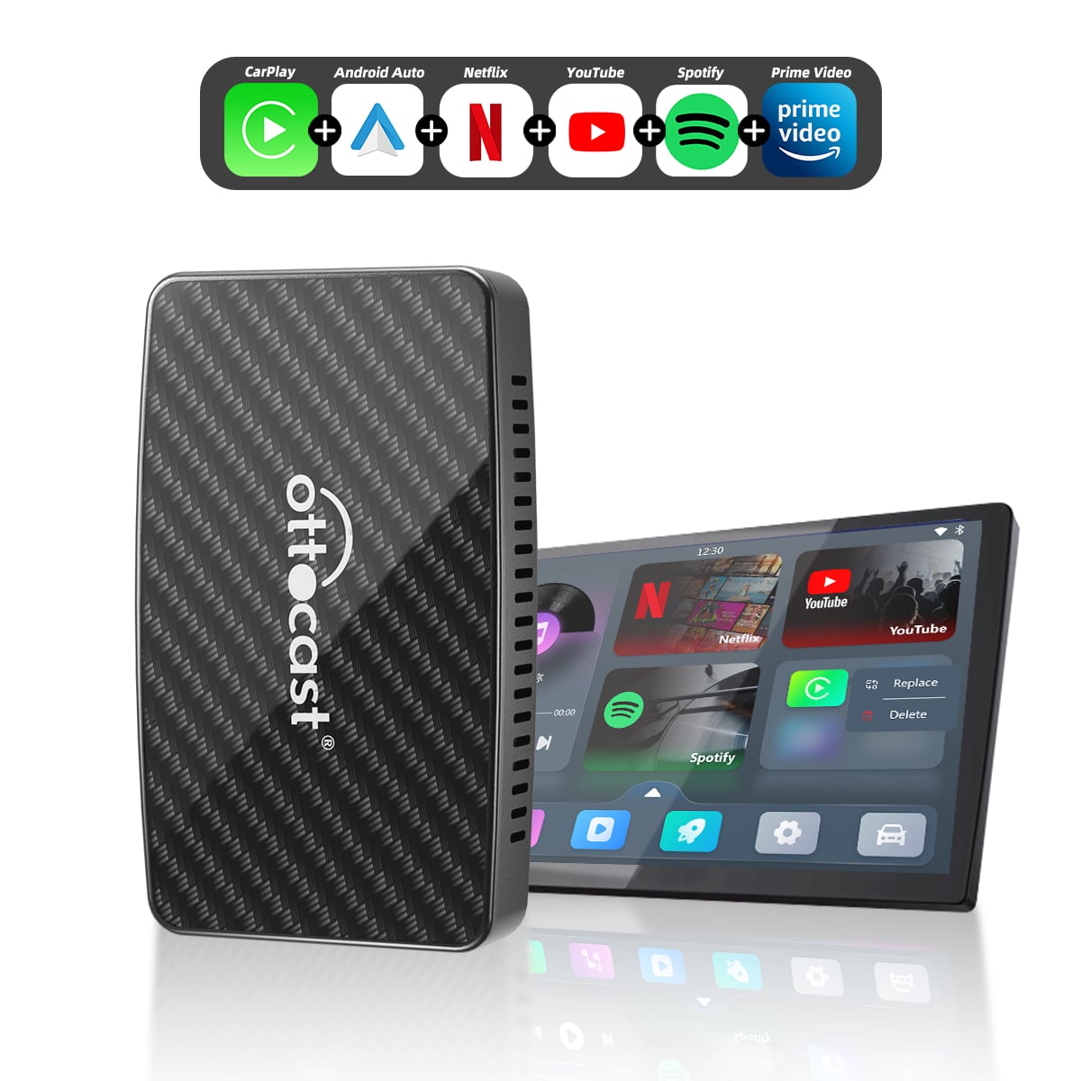 Ottocast Play2Video Wireless CarPlay Adapter With YouTube