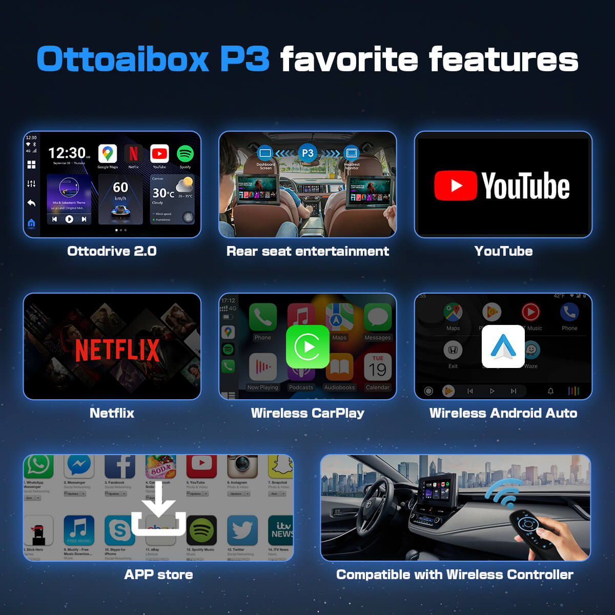 (Today Special Offer 26% OFF) OttoAibox P3 CarPlay AI Box