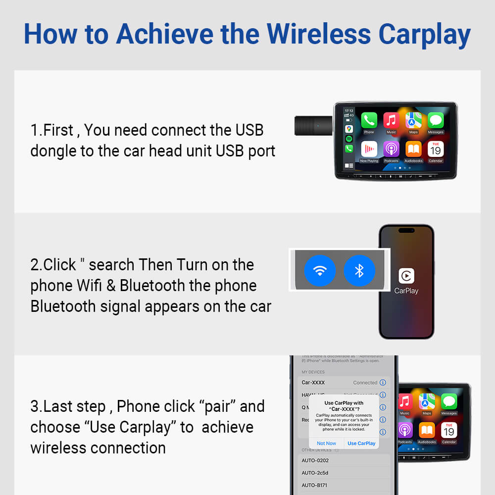 OTTOCAST Mini Wireless CarPlay/Android Auto Adapter