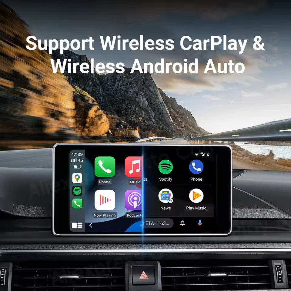 2-i-1 Mini trådløs CarPlay/Android Auto adapter