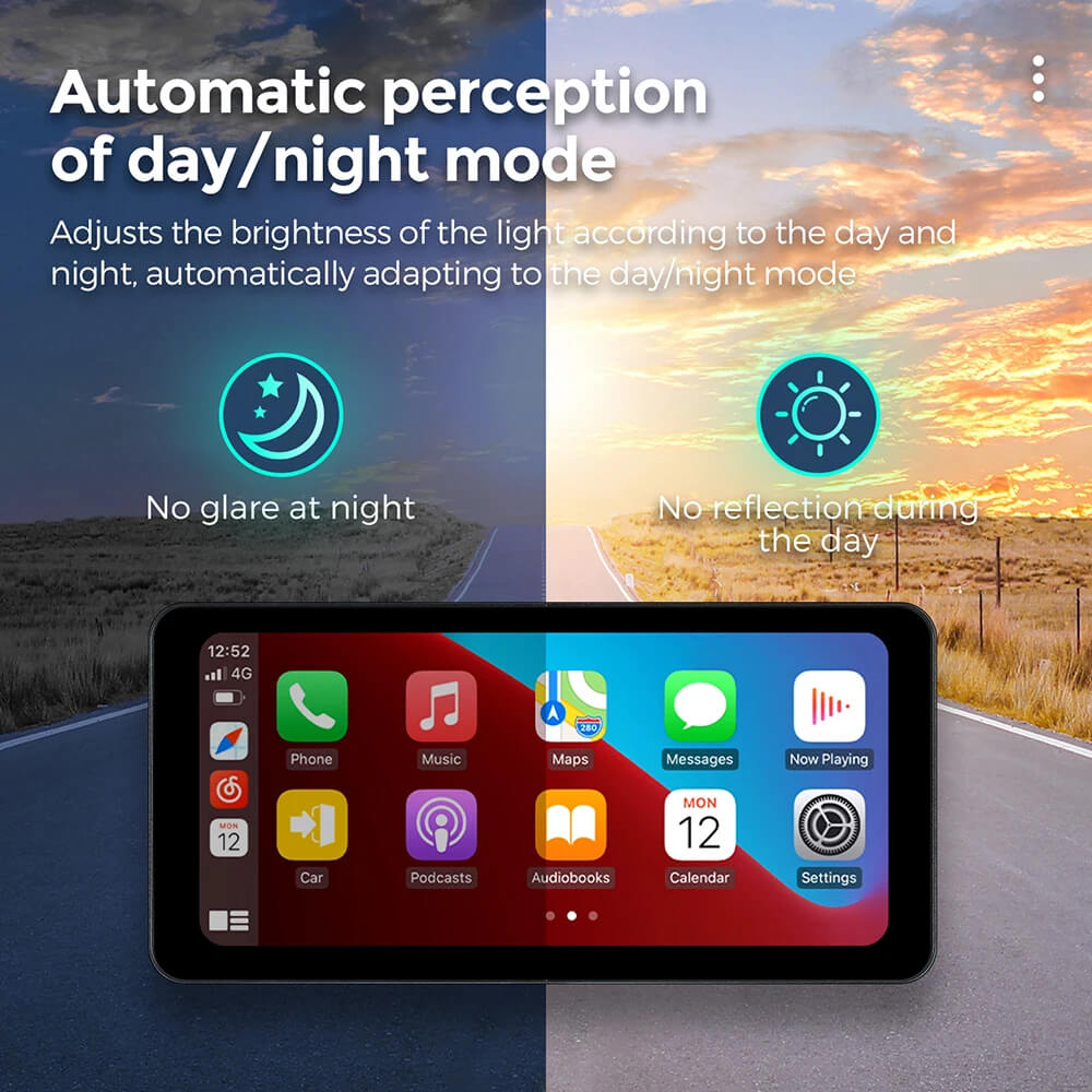 CarPlay Lite C5 अल्ट्रा मोटरसाइकिल एंड्रॉइड 12 GPS डिस्प्ले स्क्रीन DVR कैमरा के साथ
