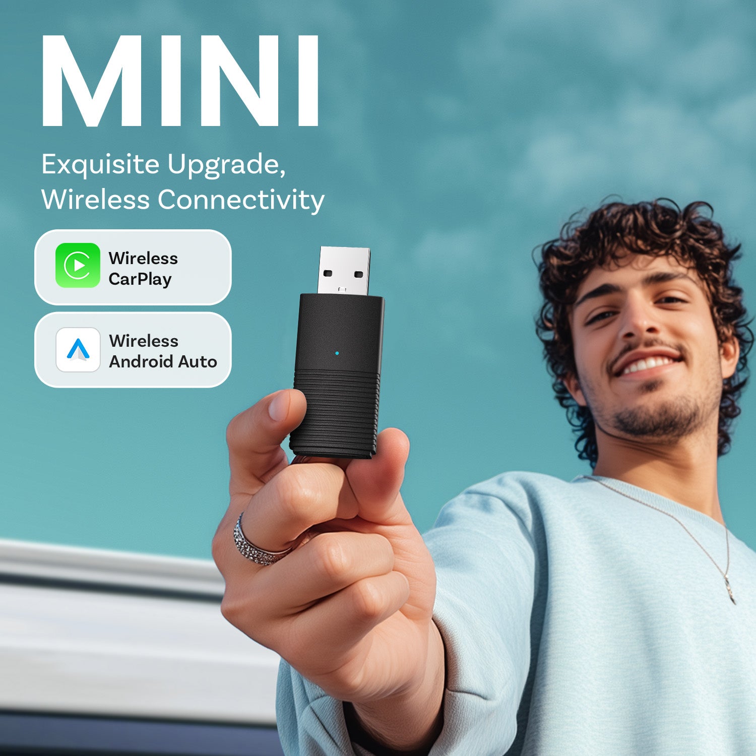 OTTOCAST Mini trådløs CarPlay/Android Auto adapter