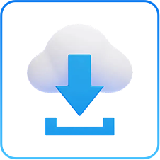 Cloud download update icon for Ottocast CarPlay adapter software upgrade and wireless app installation 