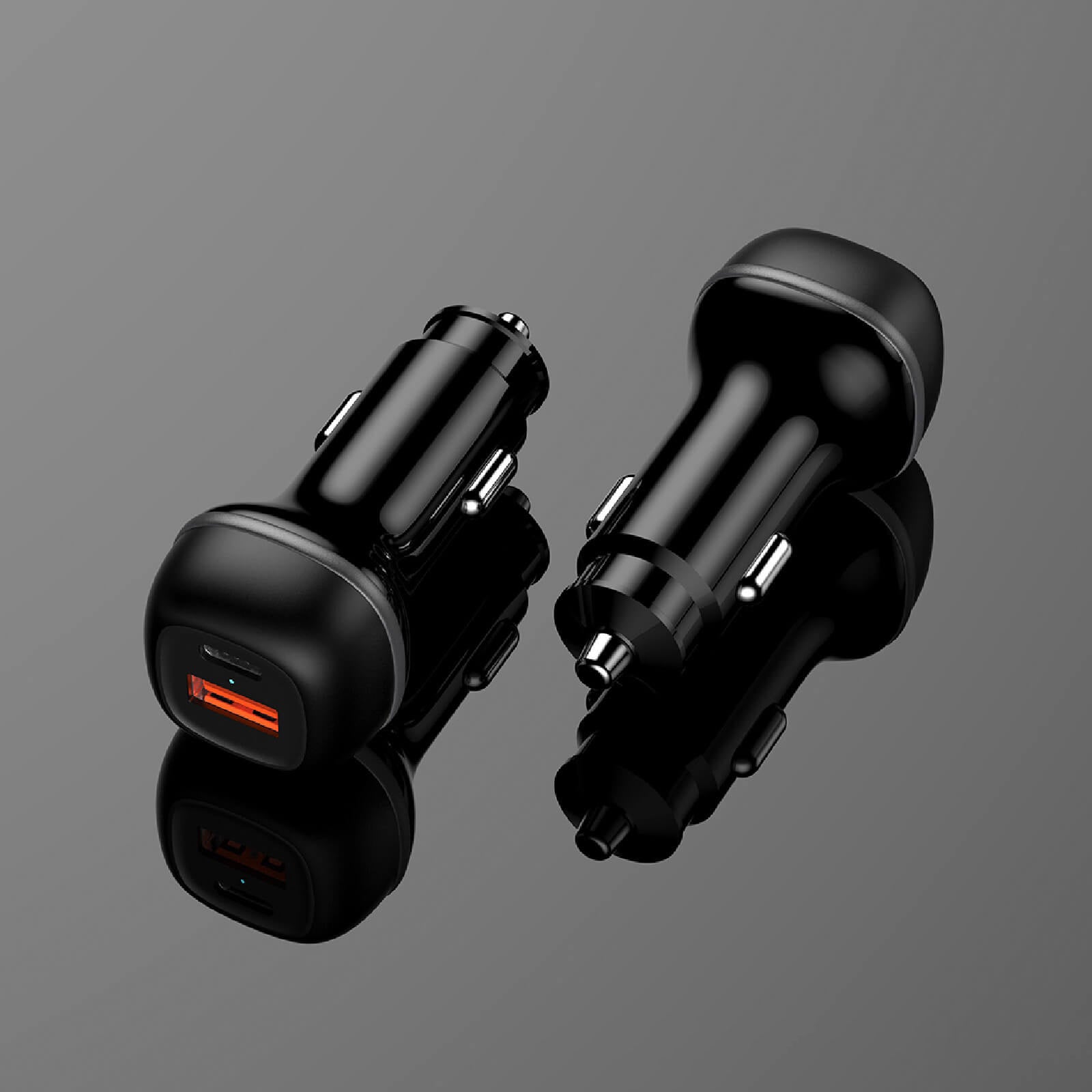 फास्ट कार चार्जर डुअल USB-C और USB-A