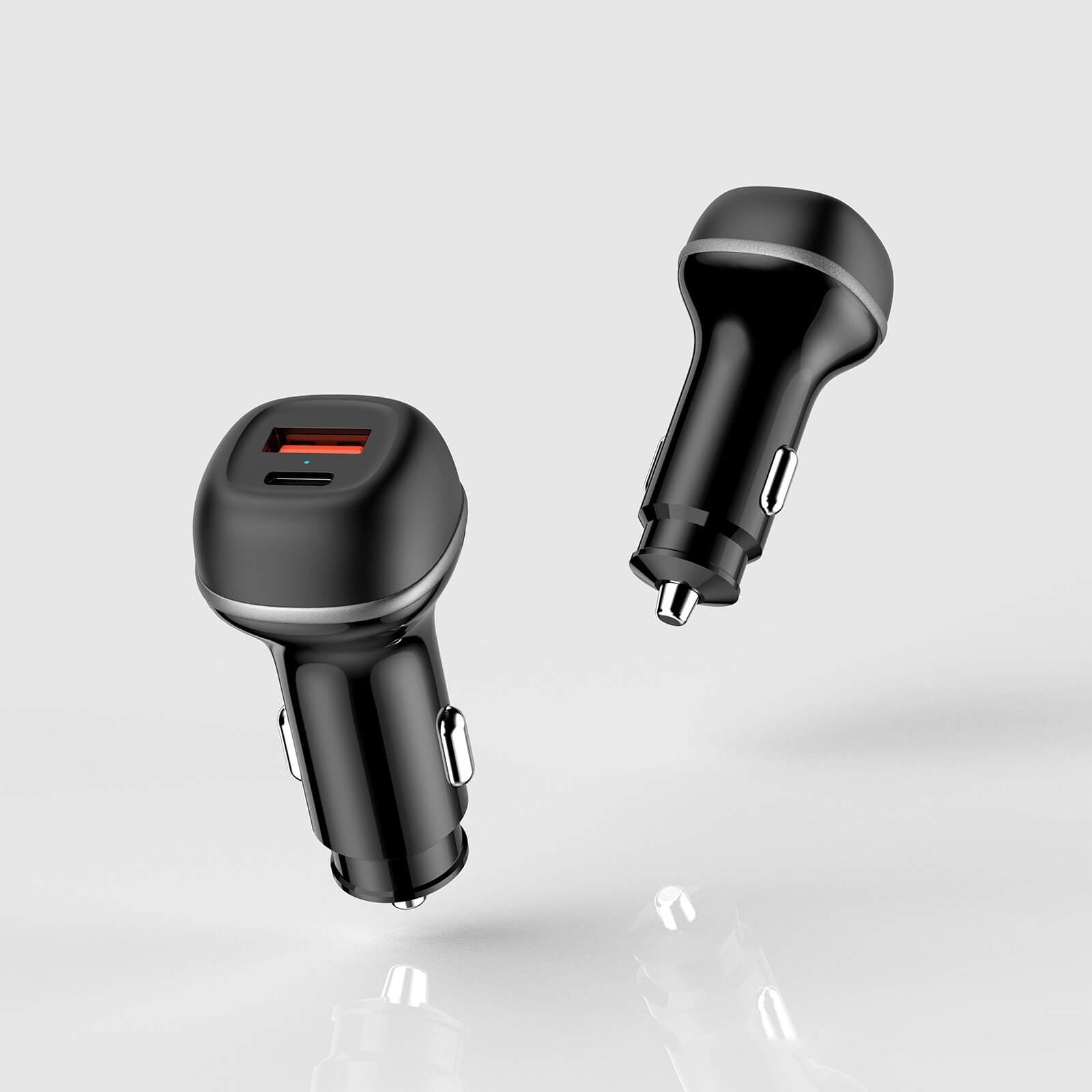 फास्ट कार चार्जर डुअल USB-C और USB-A