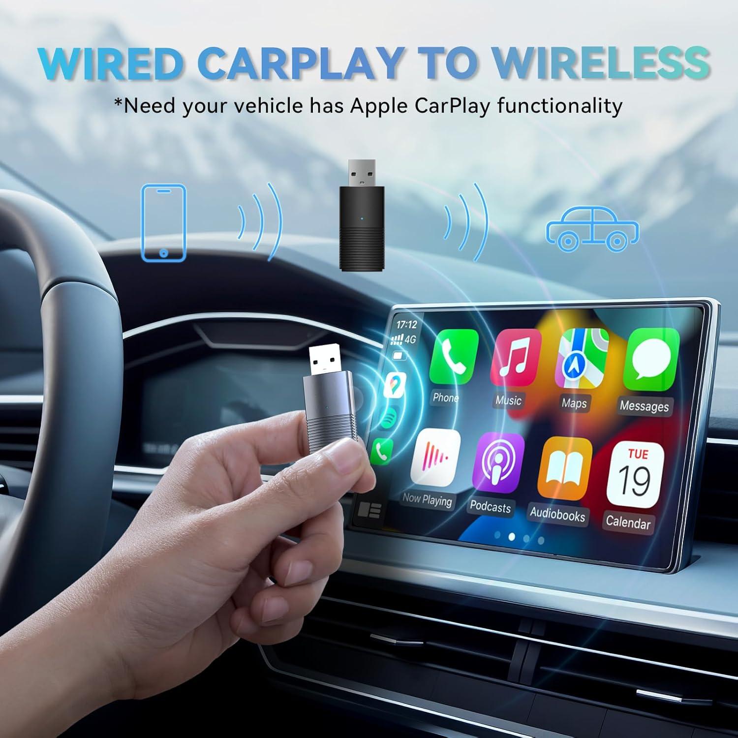 OTTOCAST Mini trådløs CarPlay/Android Auto adapter