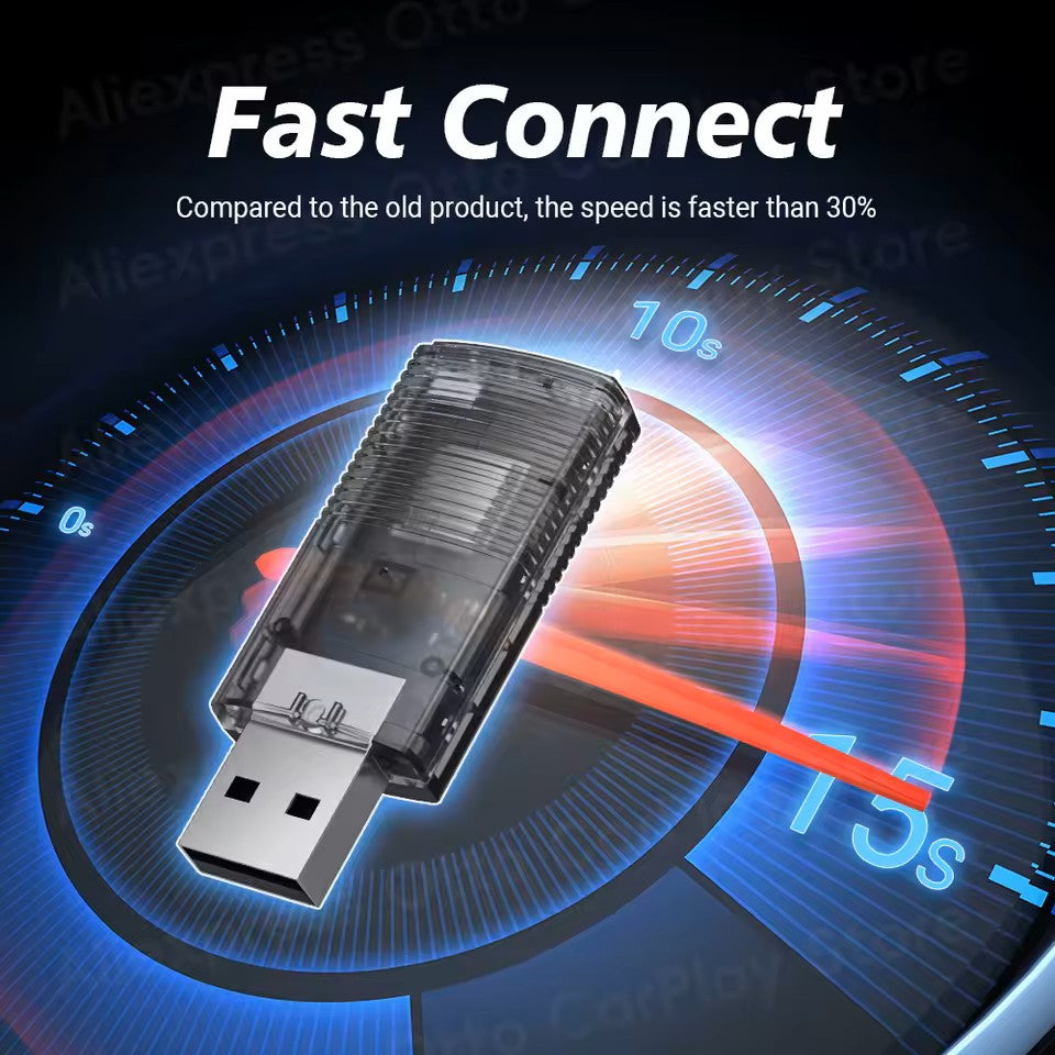2-i-1 Mini trådløs CarPlay/Android Auto adapter
