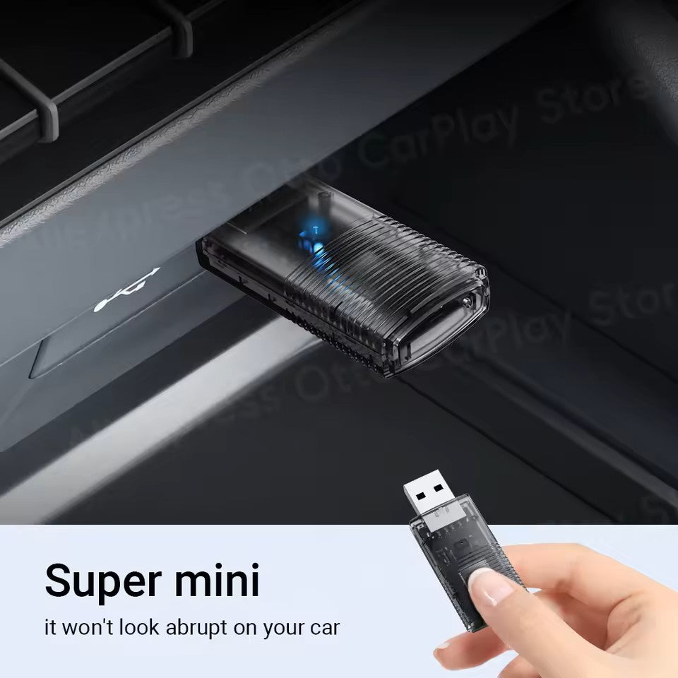 2-i-1 Mini trådløs CarPlay/Android Auto adapter