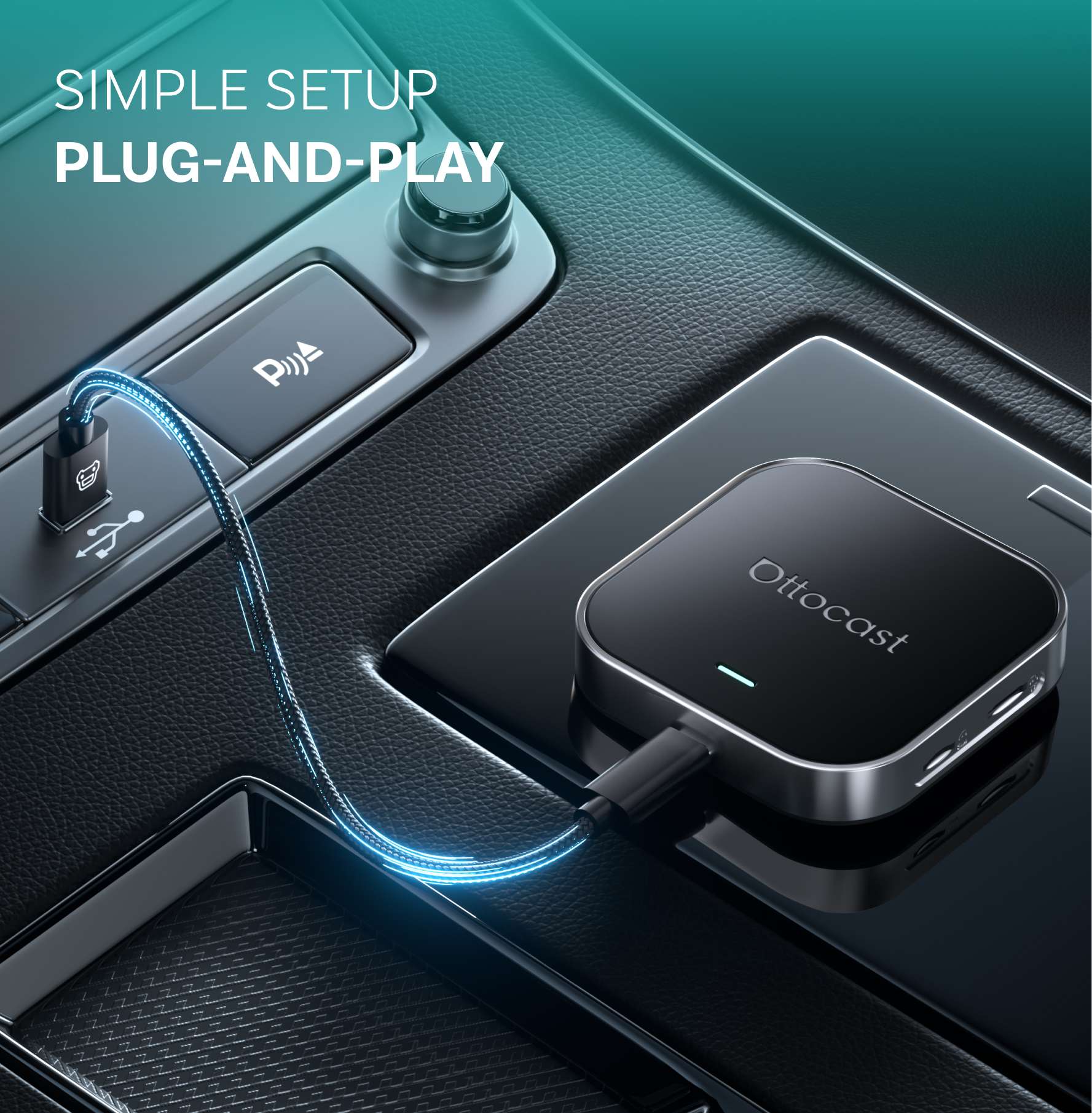 カーオーディオ Ottocast OttoAibox E2 OttoAibox E2 CarPlay Android Auto AI Box CloudSIM Network