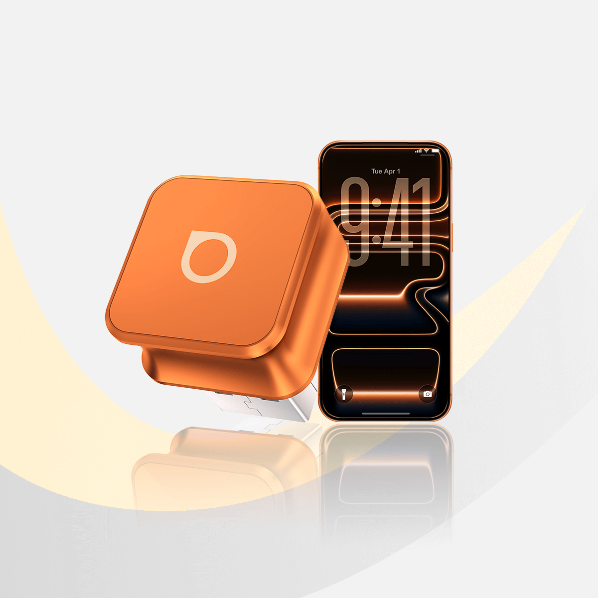 Ottocast मिनी क्यूब 3.0 एडाप्टर - कॉस्मिक ऑरेंज